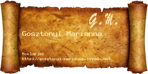 Gosztonyi Marianna névjegykártya